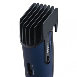 Машинка для стрижки волос POLARIS PHC 0502RC, 10 установок длины, 2 насадки, аккумулятор+сеть, синий