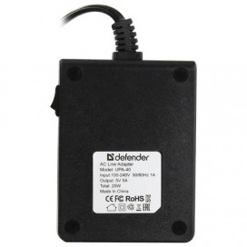Зарядное устройство сетевое (220В) на 4 USB-порта, DEFENDER UPA-40, шнур 1,4 м, черное, 83537