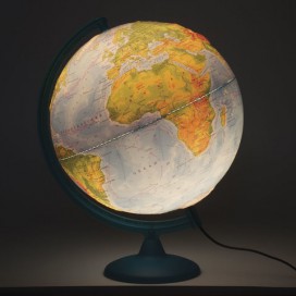 Глобус физический диаметр 320 мм, рельефный, с подсветкой, 10199