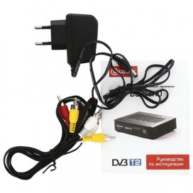 Приставка для цифрового ТВ DVB-T2 D-COLOR DC930HD, RCA, HDMI, USB, пульт ДУ