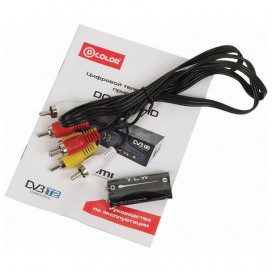 Приставка для цифрового ТВ DVB-T2 D-COLOR DC1301HD, RCA, HDMI, USB, дисплей, пульт ДУ