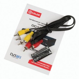 Приставка для цифрового ТВ DVB-T2 D-COLOR DC1002HD RCA, HDMI, USB, дисплей, пульт ДУ