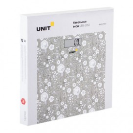 Весы напольные UNIT UBS-2052, электронные, вес до 150 кг, квадратные, стекло, темно-серые, 312627