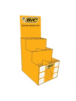 Стойка для выкладки товара настольная BIC, 16х13х38 см, 6 ячеек, пластик, для ручек, 944860