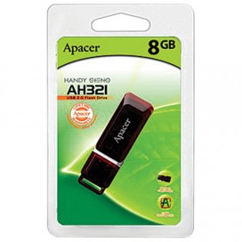 Флэш-диск 8 GB, APACER Handy Steno AH321, USB 2.0, карминно-красный, AP8GAH321R-1