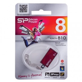 Флэш-диск 8 GB, SILICON POWER Touch 810, USB 2.0, красный, SP008GBUF2810V1