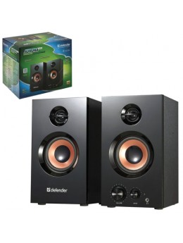 Колонки компьютерные DEFENDER AURORA S20, 2.0, 2х10 W, дерево, двухполосные, черные, рег. громкости, 65419 Колонки компьютерные DEFENDER AURORA S20, 2.0, 2х10 W, дерево, двухполосные, черные, рег. громкости, 65419