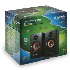Колонки компьютерные DEFENDER AURORA S20, 2.0, 2х10 W, дерево, двухполосные, черные, рег. громкости, 65419