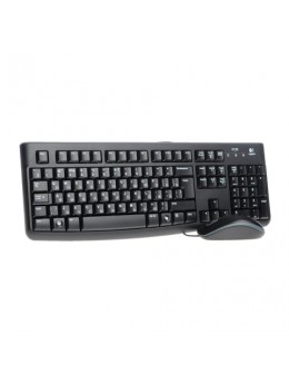 Набор проводной LOGITECH Desktop MK120, USB, клавиатура, мышь 2 кнопки+1 колесо-кнопка, 1000 dpi, черный, 920-002561