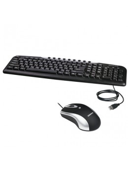 Набор проводной SONNEN KB-S110, USB, клавиатура 116 клавиш, мышь 3 кнопки, 1000 dpi, черный/серебристый, 511284