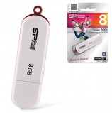 Флэш-диск 8 GB, SILICON POWER LuxMini 320, USB 2.0, белый, SP08GBUF2320V1W