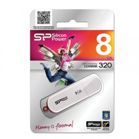 Флэш-диск 8 GB, SILICON POWER LuxMini 320, USB 2.0, белый, SP08GBUF2320V1W