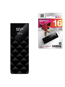 Флэш-диск 16 GB, SILICON POWER Ultima U03, USB 2.0, черный, SP16GBUF2U03V1K