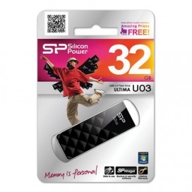 Флэш-диск 32 GB, SILICON POWER Ultima U03, USB 2.0, черный, SP32GBUF2U03V1K