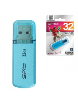 Флэш-диск 32 GB, SILICON POWER Helios 101, USB 2.0, металлический корпус, голубой, SP32GBUF2101V1B