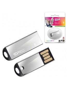 Флэш-диск 8 GB, SILICON POWER Touch 830, USB 2.0, металлический корпус, серебристый, SP08GBUF2830V1S