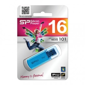 Флэш-диск 16 GB, SILICON POWER Helios 101, USB 2.0, металлический корпус, голубой, SP16GBUF2101V1B