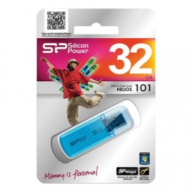 Флэш-диск 32 GB, SILICON POWER Helios 101, USB 2.0, металлический корпус, голубой, SP32GBUF2101V1B