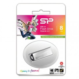 Флэш-диск 8 GB, SILICON POWER Touch 830, USB 2.0, металлический корпус, серебристый, SP08GBUF2830V1S