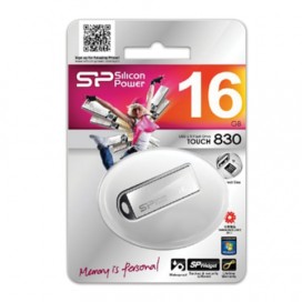 Флэш-диск 16 GB, SILICON POWER Touch 830, USB 2.0, металлический корпус, серебристый, SP16GBUF2830V1S