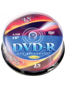 Диски DVD-R VS 4,7 Gb 16x, КОМПЛЕКТ 25 шт., Cake Box, с поверхностью для печати, VSDVDRIPCB2501 Диски DVD-R VS 4,7 Gb 16x, КОМПЛЕКТ 25 шт., Cake Box, с поверхностью для печати, VSDVDRIPCB2501