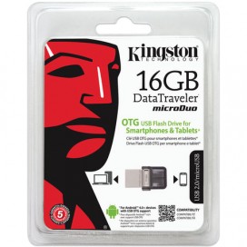 Флэш-диск 16 GB, KINGSTON DataTraveler MicroDuo, OTG+USB 3.0, черный, DTDUO3/16GB