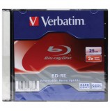 Диск BD-RE (Blu-ray) VERBATIM, 25 Gb, 2x, Slim Case, 43615