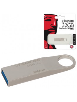 Флэш-диск 32 GB, KINGSTON DataTraveler SE9 G2, USB 3.0, металлический корпус, серебристый, DTSE9G2/32GB