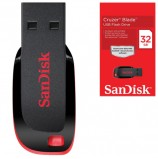 Флэш-диск 32 GB, SANDISK Cruzer Blade, USB 2.0, черный/красный, SDCZ50-032G-B35