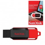 Флэш-диск 16 GB, SANDISK Cruzer Switch, USB 2.0, черный/красный, SDCZ52-016G-B35