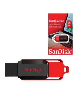 Флэш-диск 16 GB, SANDISK Cruzer Switch, USB 2.0, черный/красный, SDCZ52-016G-B35