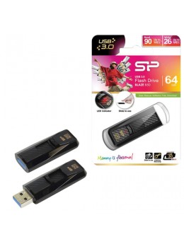 Флэш-диск 64 GB, SILICON POWER Blaze B50, USB 3.1, черный, SP64GBUF3B50V1K