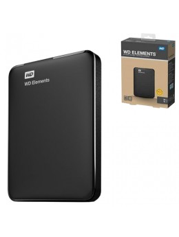 Диск жесткий внешний HDD WESTERN DIGITAL 'Elements Portable', 1 TB, 2,5', USB 3.0, черный, WDBUZG0010BBK