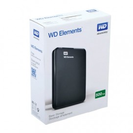 Диск жесткий внешний HDD WESTERN DIGITAL 'Elements Portable', 500 GB, 2,5', USB 3.0, черный, WDBUZG5000ABK
