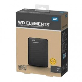 Диск жесткий внешний HDD WESTERN DIGITAL 'Elements Portable', 1 TB, 2,5', USB 3.0, черный, WDBUZG0010BBK