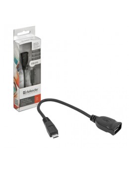Кабель-переходник USB-micro USB, 8 см, DEFENDER, F-M, для подключения к ПК и внешних носителей, 87300