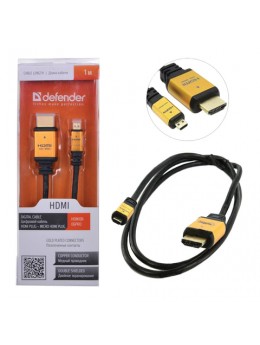 Кабель HDMI-mini HDMI, 1м, DEFENDER, M-M, для передачи цифрового аудио-видео, 87462