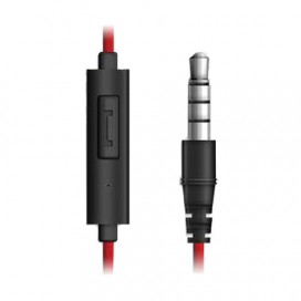 Наушники с микрофоном (гарнитура) GENIUS HS-M225, вкладыши, 1,2 м, черные с красным, 31710193100
