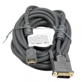 Кабель HDMI-DVI-D, 5 м, BELSIS, 2 фильтра, для передачи цифрового видео, пакет, BW1513
