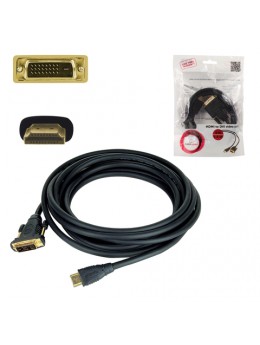 Кабель HDMI-DVI-D, 1,8 м, GEMBIRD, экранированный, для передачи цифрового видео, CC-HDMI-DVI-6