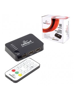 Переключатель HDMI, CABLEXPERT, 19F/19F, электронный, 5 устройств на 1 монитор/ТВ, пульт ДУ, DSW-HDMI-52 Переключатель HDMI, CABLEXPERT, 19F/19F, электронный, 5 устройств на 1 монитор/ТВ, пульт ДУ, DSW-HDMI-52
