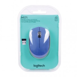 Мышь беспроводная LOGITECH M171, 2 кнопки + 1 колесо-кнопка, оптическая, синяя, 910-004640