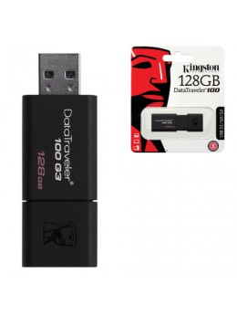 Флэш-диск 128 GB, KINGSTON DataTraveler 100 G3, USB 3.0, черный, DT100G3/128GB