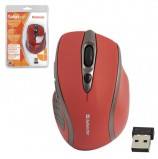 Мышь беспроводная DEFENDER Safari MM-675, USB, 5 кнопок + 1 колесо-кнопка, оптическая, красная, 52676