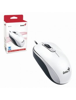 Мышь проводная GENIUS DX-110, USB, 2 кнопки + 1 колесо-кнопка, оптическая, белая, 31010116102 Мышь проводная GENIUS DX-110, USB, 2 кнопки + 1 колесо-кнопка, оптическая, белая, 31010116102