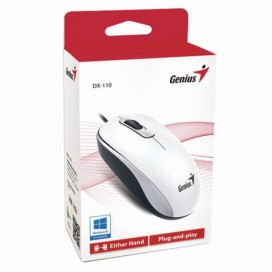 Мышь проводная GENIUS DX-110, USB, 2 кнопки + 1 колесо-кнопка, оптическая, белая, 31010116102