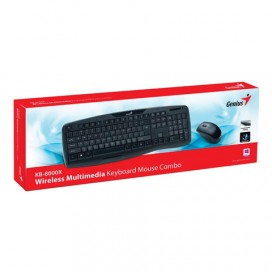Набор беспроводной GENIUS KB-8000X, USB, клавиатура, мышь 2 кнопки + 1 колесо кнопка, черный, 31340005103