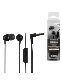 Наушники с микрофоном (гарнитура) SONY MDR-EX15AP, проводные, 1,2 м, вкладыши, стерео, черные, MDREX15APB.CE7