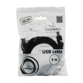 Кабель USB 2.0 AM-BM, 3 м, CABLEXPERT, 1 фильтр, для принтеров, МФУ и периферии, CCF-USB2-AMBM10