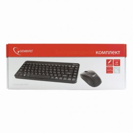 Набор беспроводной GEMBIRD KBS-7004, клавиатура, 12 дополнительных клавиш, мышь 3 кнопки + 1 колесо, черный